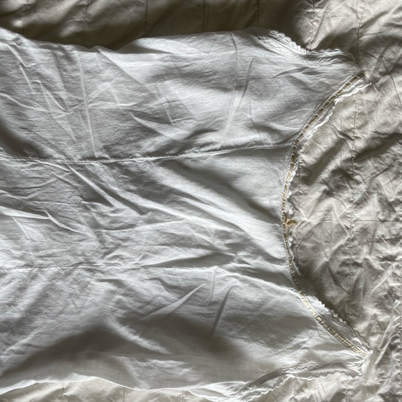 Antique French provincial full petticoat XS-S handmade white night gown - Picture 13 of 15